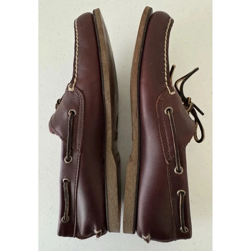 Timberland Men's 11.5 M Classic 2-Eye Boat Shoes Brown Handsewn Leather Nautical